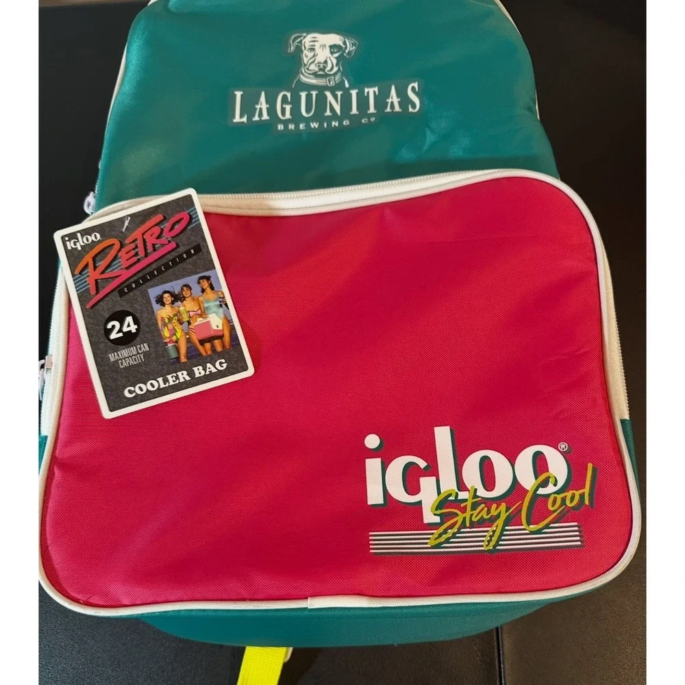 Igloo Retro Collection Lagunitas Backpack Cooler 24 Can Jade Pink‎ Yellow NWT